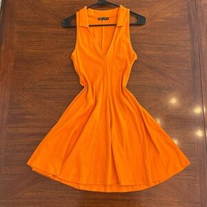 Orange collared v-neck Dress